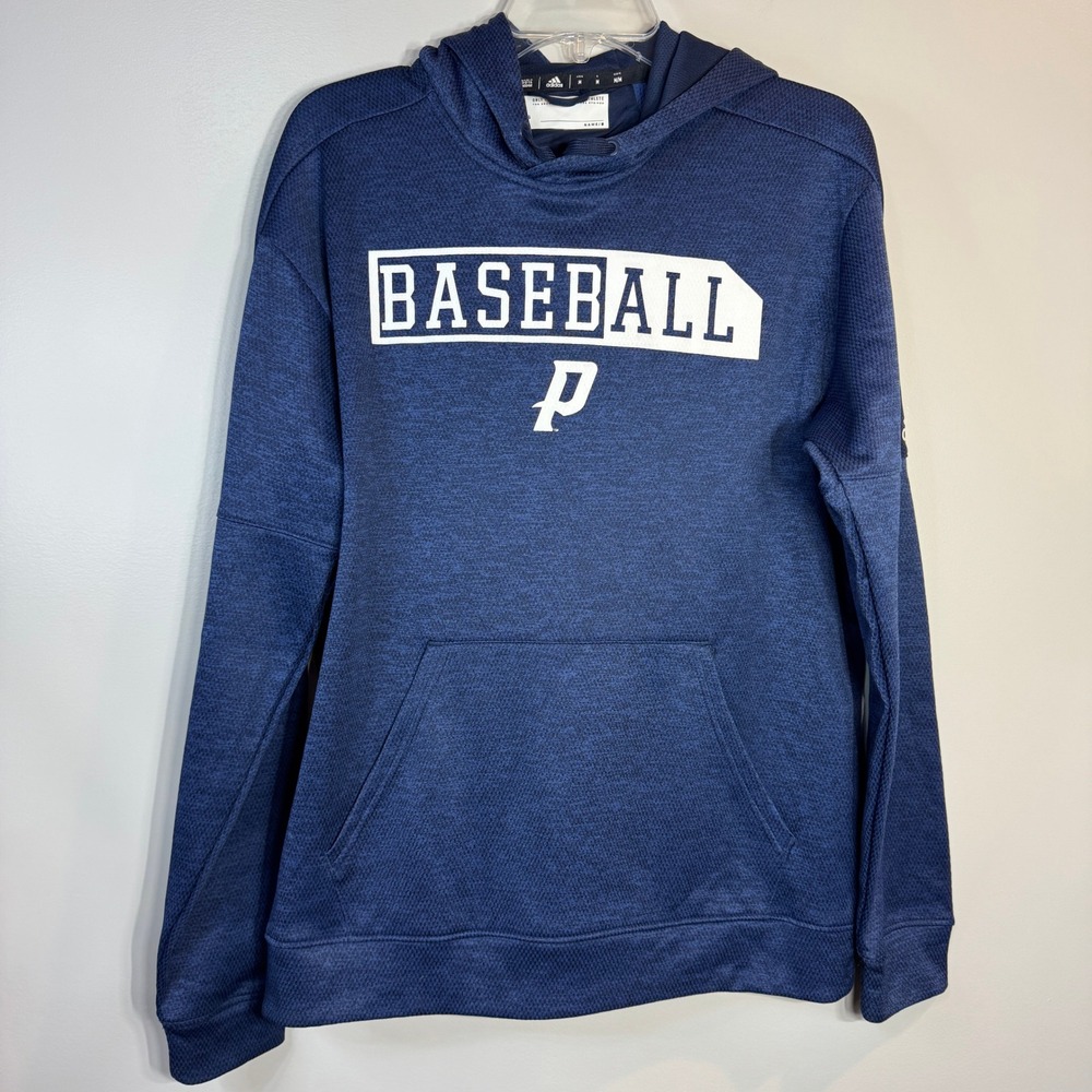Adidas Baseball Hoodie Sweatshirt Men's Medium Blue ClimaWarm Athletic Pullover